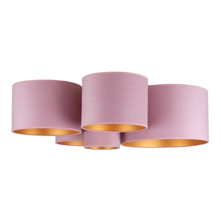 Duolla - Plafonjera ROLLER PENTO 5xE27/60W/230V roze