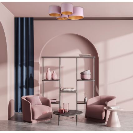 Duolla - Plafonjera ROLLER PENTO 5xE27/60W/230V roze