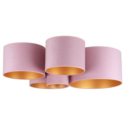 Duolla - Plafonjera ROLLER PENTO 5xE27/60W/230V roze