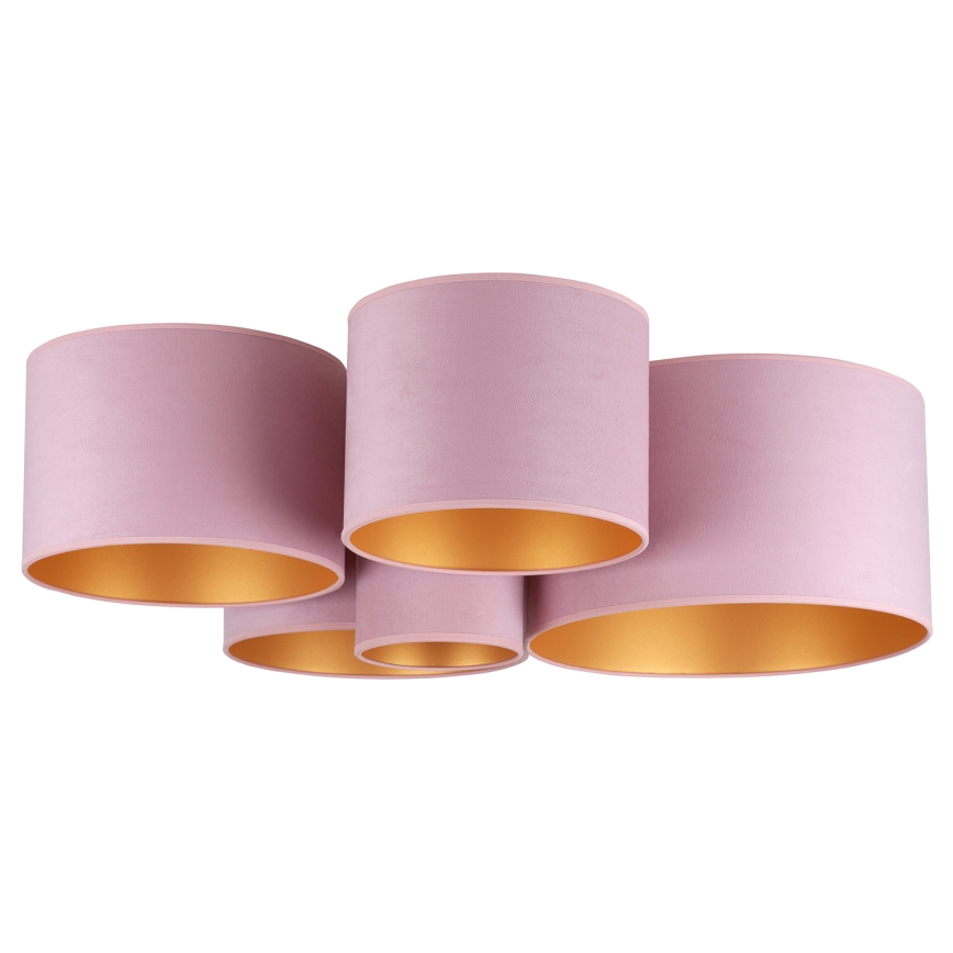 Duolla - Plafonjera ROLLER PENTO 5xE27/60W/230V roze