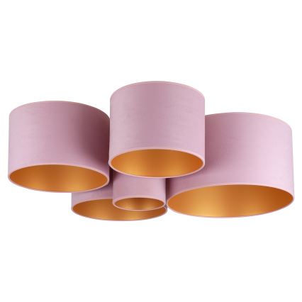 Duolla - Plafonjera ROLLER PENTO 5xE27/60W/230V roze