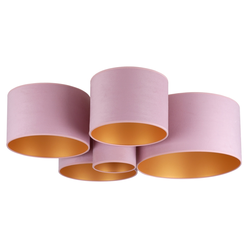 Duolla - Plafonjera ROLLER PENTO 5xE27/60W/230V roze