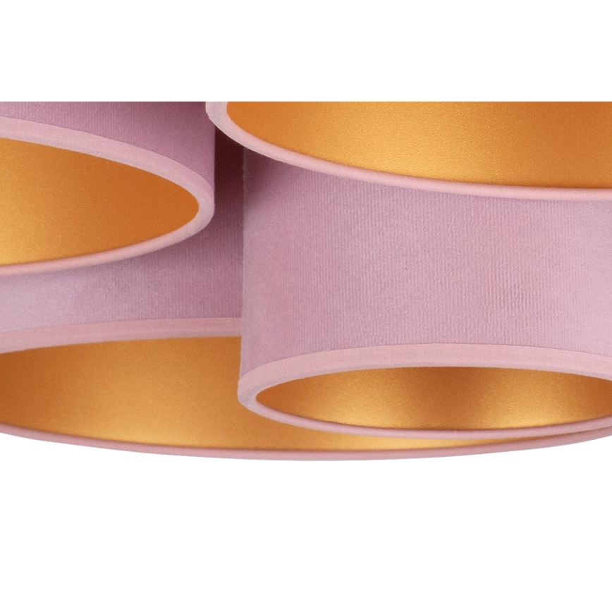 Duolla - Plafonjera ROLLER PENTO 5xE27/60W/230V roze