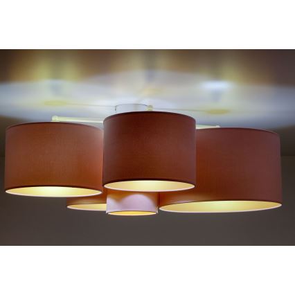 Duolla - Plafonjera ROLLER PENTO 5xE27/60W/230V roze