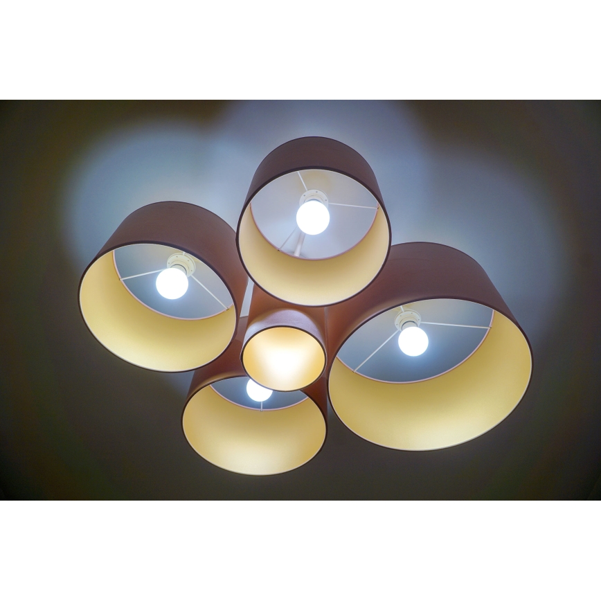 Duolla - Plafonjera ROLLER PENTO 5xE27/60W/230V roze