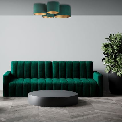 Duolla - Plafonjera ROLLER PENTO 5xE27/60W/230V zelena/zlatna