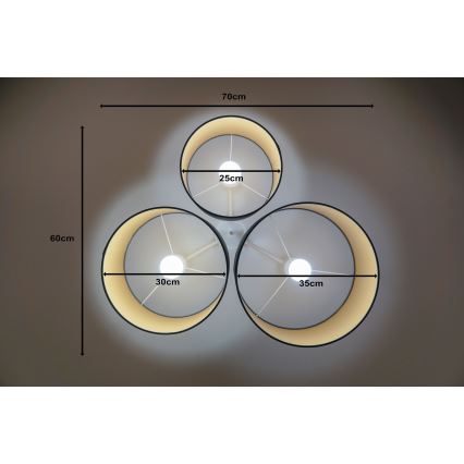 Duolla - Plafonjera ROLLER TRIO 3xE27/60W/230V antracit