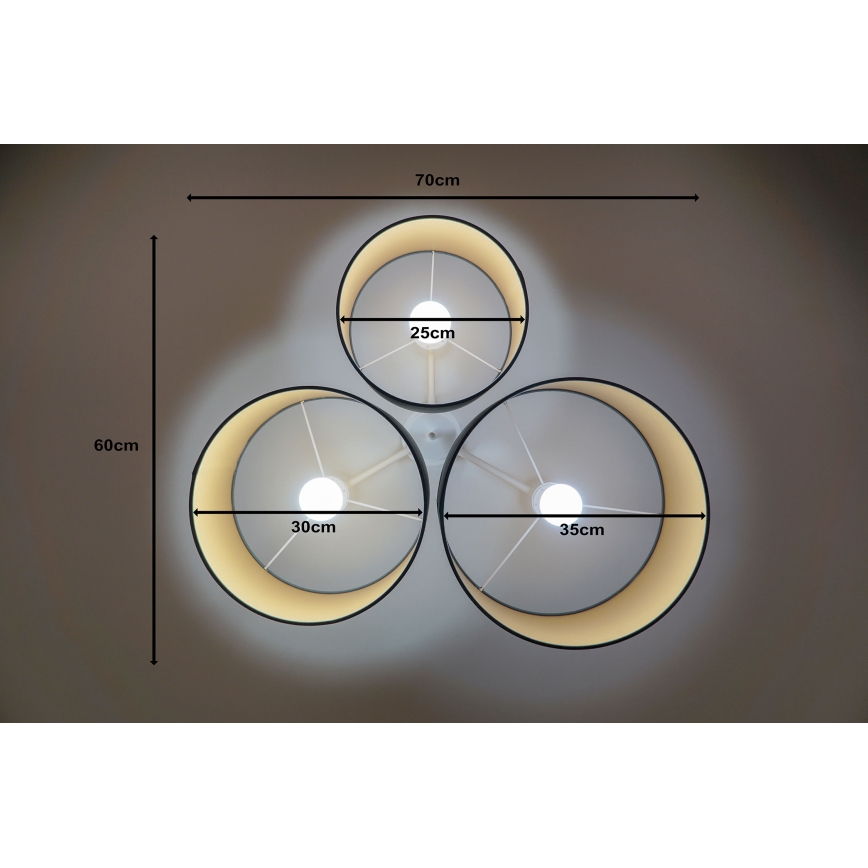 Duolla - Plafonjera ROLLER TRIO 3xE27/60W/230V antracit