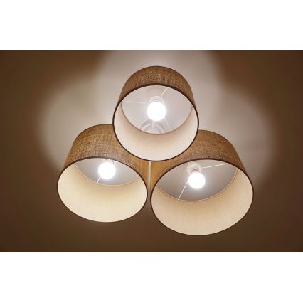 Duolla - Plafonjera ROLLER TRIO 3xE27/60W/230V bež