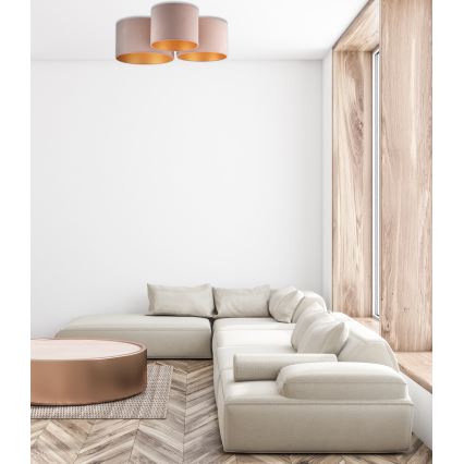 Duolla - Plafonjera ROLLER TRIO 3xE27/60W/230V braon