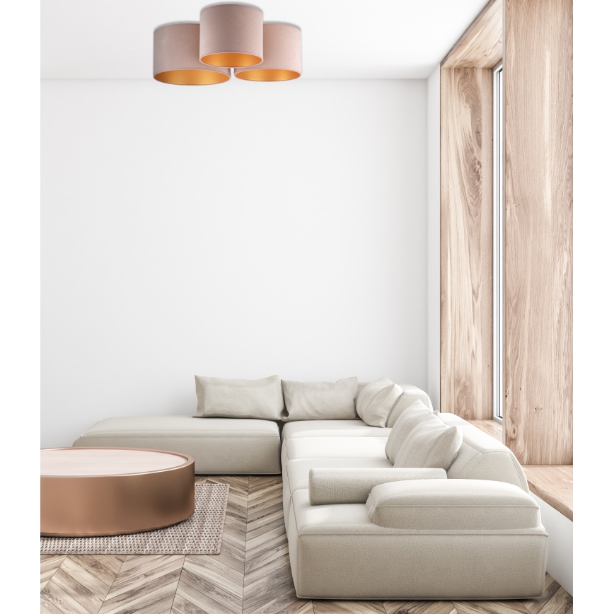 Duolla - Plafonjera ROLLER TRIO 3xE27/60W/230V braon