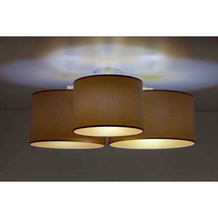 Duolla - Plafonjera ROLLER TRIO 3xE27/60W/230V braon