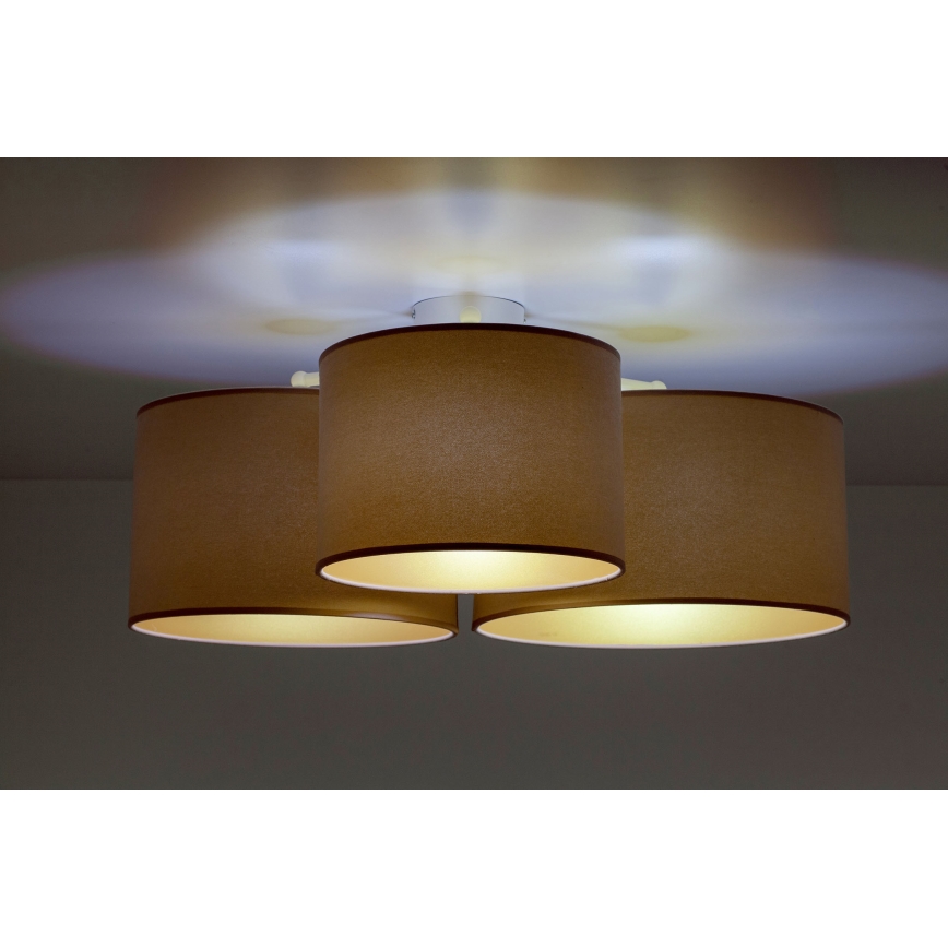 Duolla - Plafonjera ROLLER TRIO 3xE27/60W/230V braon