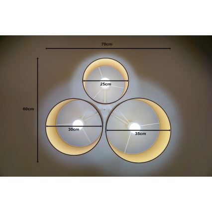Duolla - Plafonjera ROLLER TRIO 3xE27/60W/230V braon