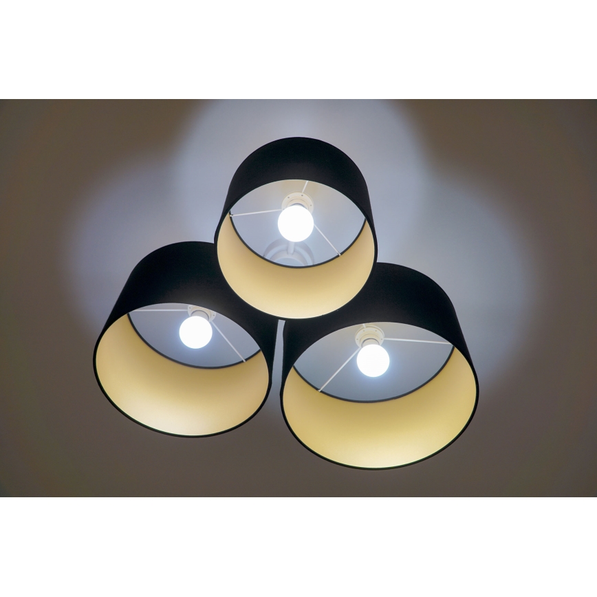 Duolla - Plafonjera ROLLER TRIO 3xE27/60W/230V crno/zlatna