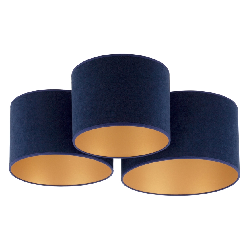 Duolla - Plafonjera ROLLER TRIO 3xE27/60W/230V plava
