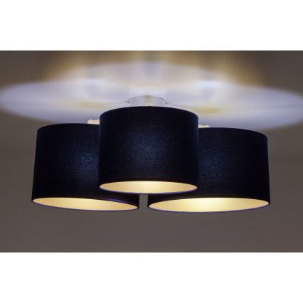 Duolla - Plafonjera ROLLER TRIO 3xE27/60W/230V plava