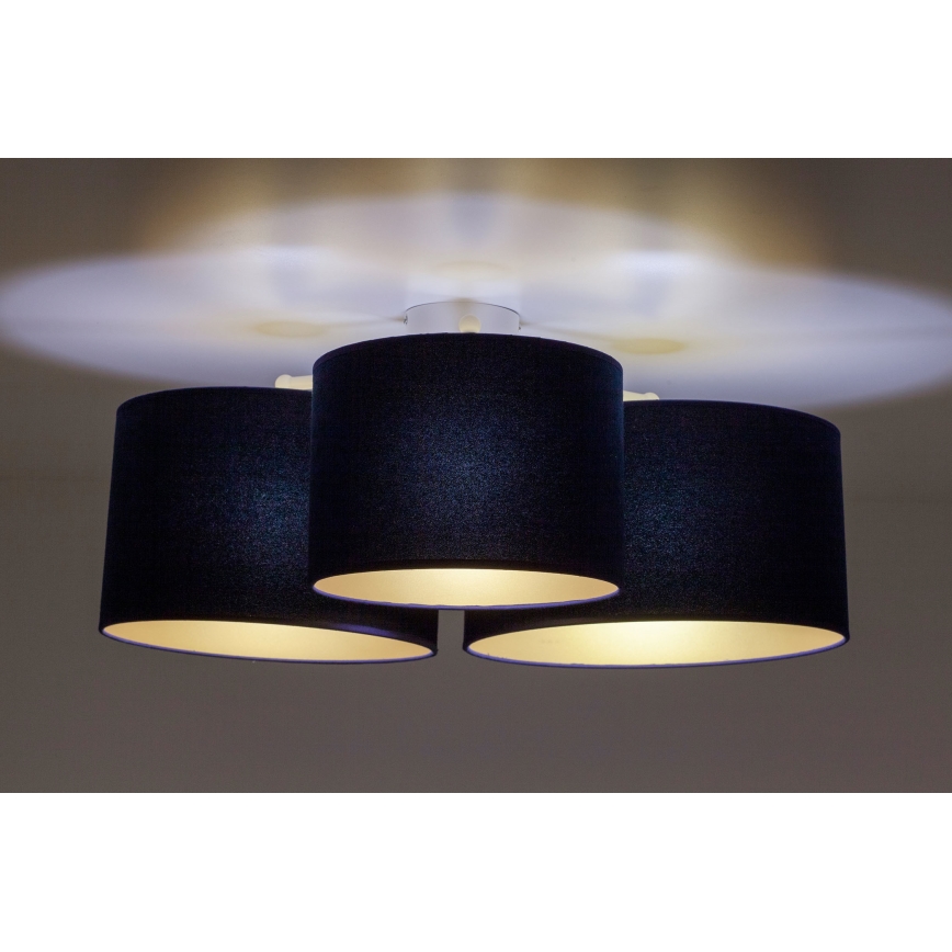 Duolla - Plafonjera ROLLER TRIO 3xE27/60W/230V plava