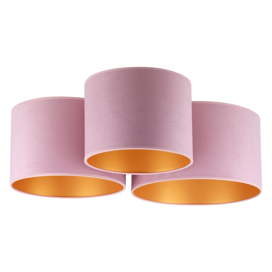 Duolla - Plafonjera ROLLER TRIO 3xE27/60W/230V roze