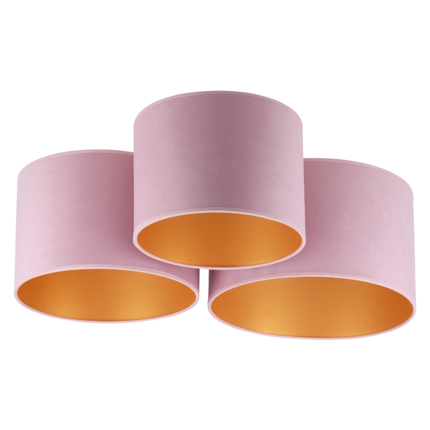 Duolla - Plafonjera ROLLER TRIO 3xE27/60W/230V roze