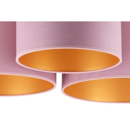 Duolla - Plafonjera ROLLER TRIO 3xE27/60W/230V roze