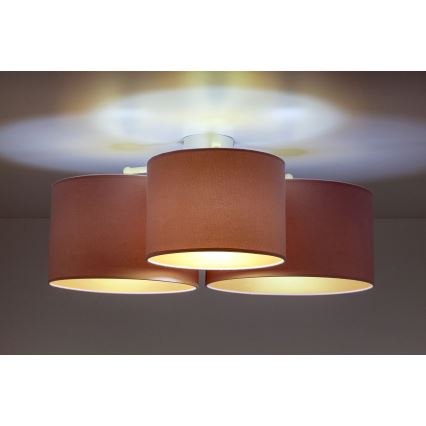 Duolla - Plafonjera ROLLER TRIO 3xE27/60W/230V roze