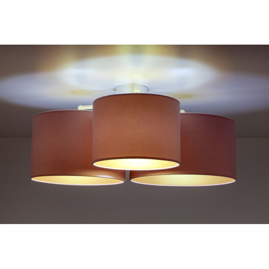 Duolla - Plafonjera ROLLER TRIO 3xE27/60W/230V roze