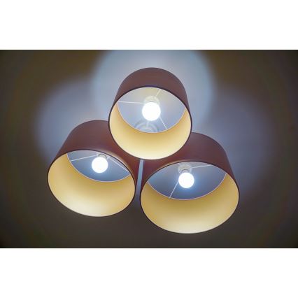 Duolla - Plafonjera ROLLER TRIO 3xE27/60W/230V roze