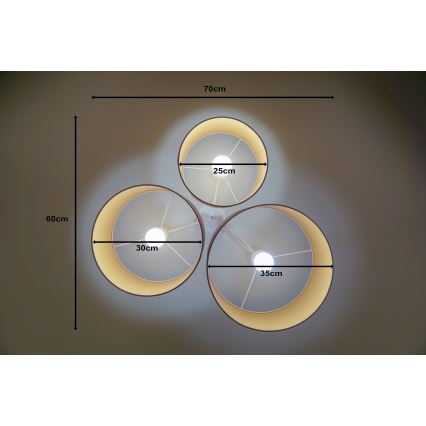Duolla - Plafonjera ROLLER TRIO 3xE27/60W/230V roze