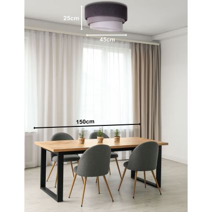 Duolla - Plafonjera TRIO 1xE27/15W/230V pr. 45 cm antracit/sivo/bela