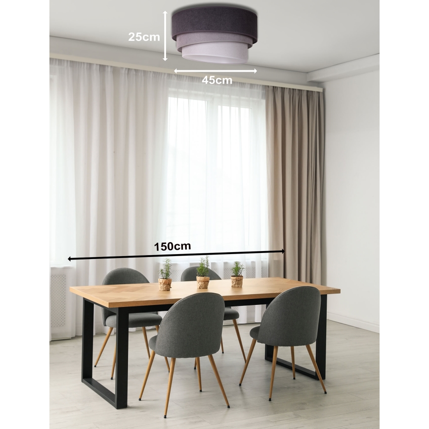 Duolla - Plafonjera TRIO 1xE27/15W/230V pr. 45 cm antracit/sivo/bela