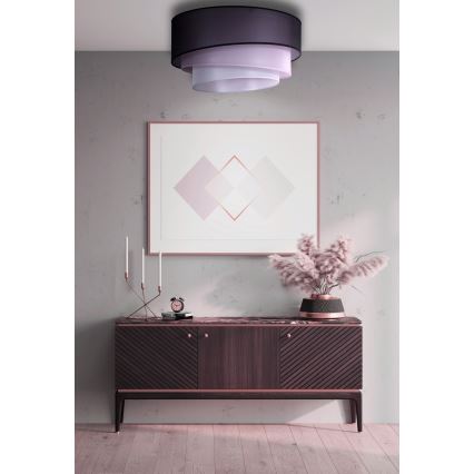Duolla - Plafonjera TRIO 1xE27/15W/230V pr. 45 cm crno/roze/srebrno
