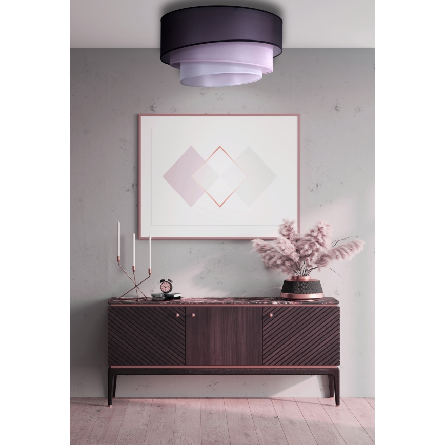 Duolla - Plafonjera TRIO 1xE27/15W/230V pr. 45 cm crno/roze/srebrno