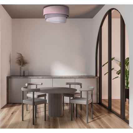 Duolla - Plafonjera TRIO 1xE27/15W/230V pr. 45 cm roze/sivo/bela