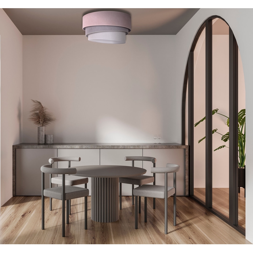 Duolla - Plafonjera TRIO 1xE27/15W/230V pr. 45 cm roze/sivo/bela
