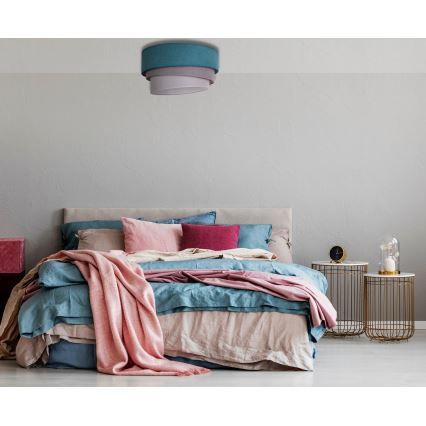 Duolla - Plafonjera TRIO 1xE27/15W/230V pr. 45 cm tirkizna/sivo/bela
