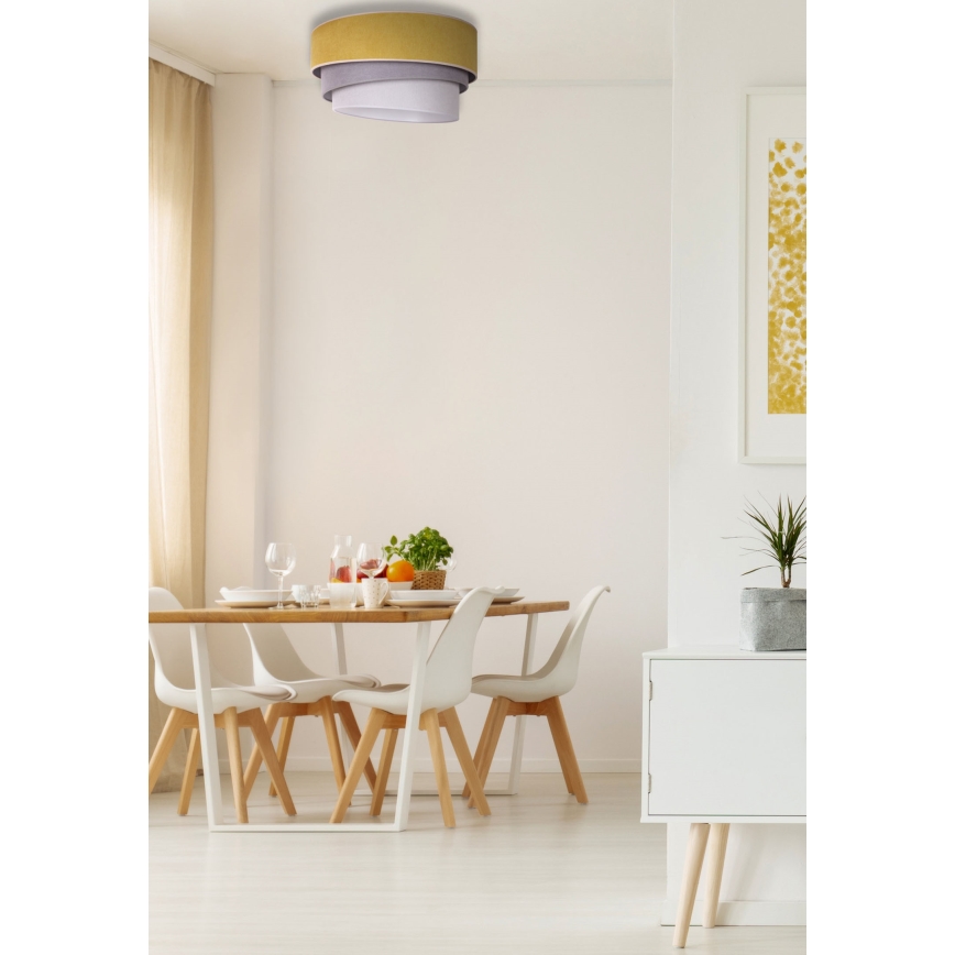 Duolla - Plafonjera TRIO 1xE27/15W/230V pr. 45 cm žuta/sivo/bela