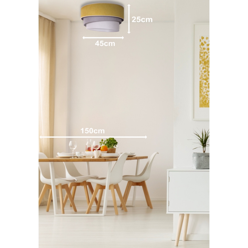 Duolla - Plafonjera TRIO 1xE27/15W/230V pr. 45 cm žuta/sivo/bela