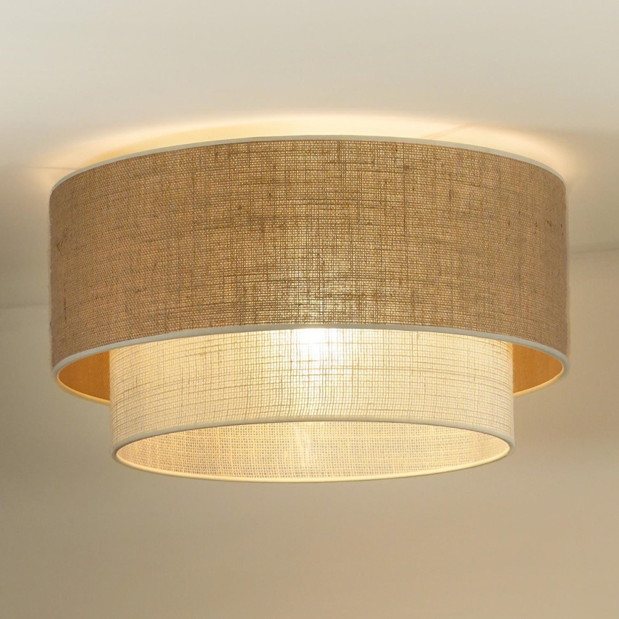 Duolla - Plafonjera YUTE BOHO 1xE27/15W/230V pr. 45 cm braon/kremasta