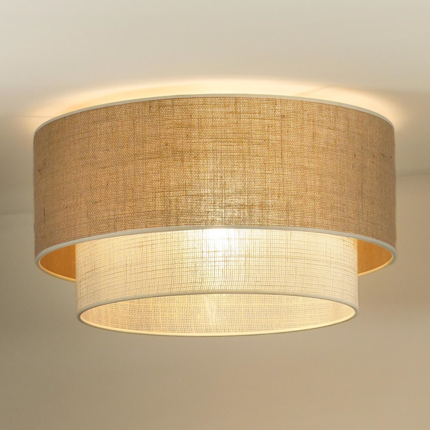 Duolla - Plafonjera YUTE BOHO 3xE27/15W/230V pr. 60 cm braon/kremasta