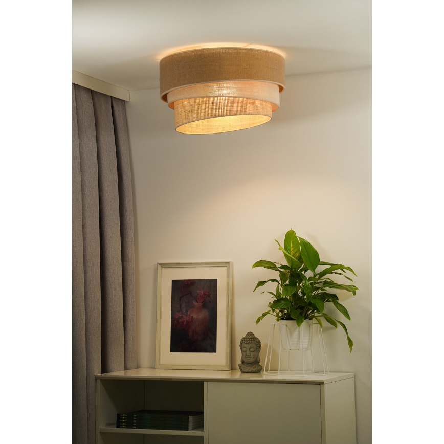 Duolla - Plafonjera YUTE TRIO 1xE27/15W/230V pr. 45 cm braon/sivo/bež