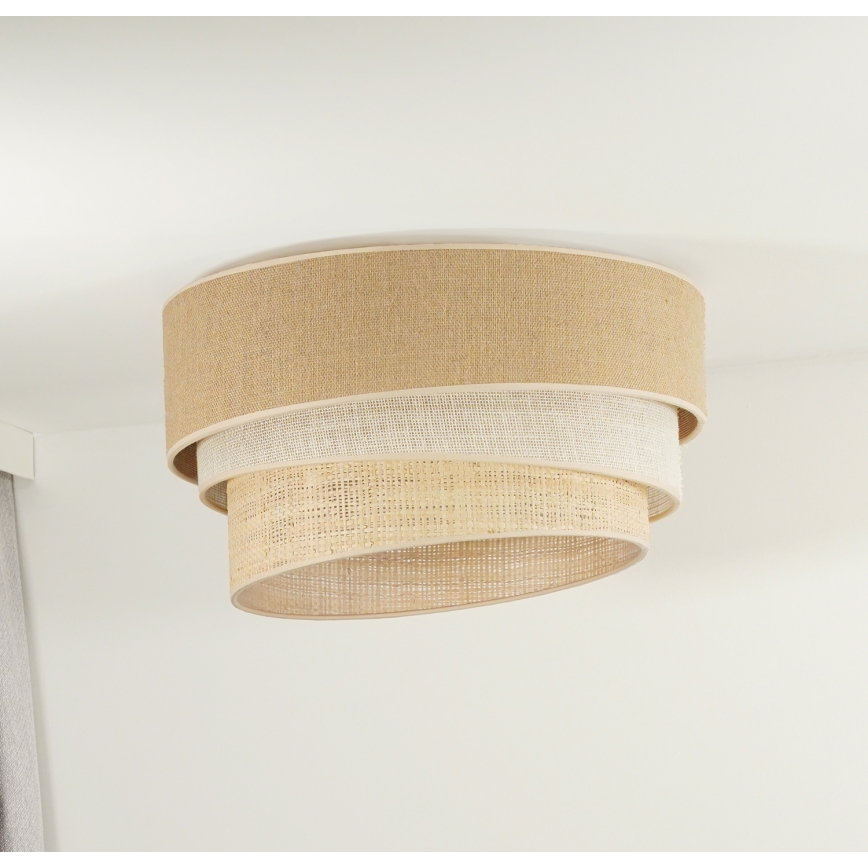 Duolla - Plafonjera YUTE TRIO 1xE27/15W/230V pr. 45 cm braon/sivo/bež