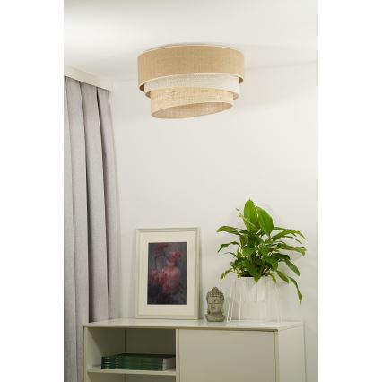 Duolla - Plafonjera YUTE TRIO 1xE27/15W/230V pr. 45 cm braon/sivo/bež