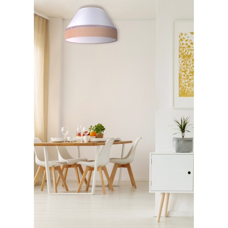 Duolla - Plafonska lampa AVIGNON 3xE27/15W/230V Ø 60 cm bela/smeđa