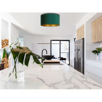 Duolla - Plafonska lampa ROLLER 1xE27/15W/230V prečnik 40 cm tamno zelena/zlatna