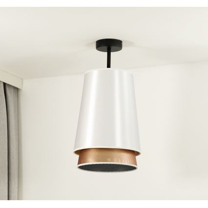 Duolla - plafonski luster BELL SHINY 1xE27/15W/230V prečnik 25 cm bela/bakarna