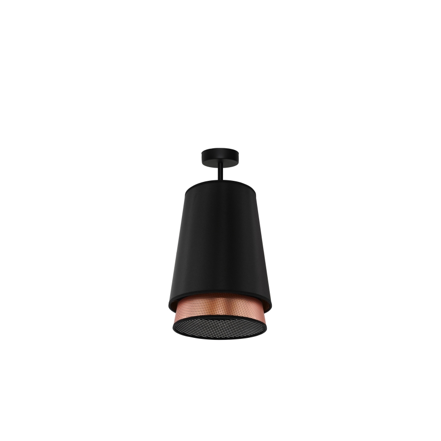 Duolla - Plafonski luster BELL SHINY 1xE27/15W/230V, prečnik 25 cm, crna/bakrena