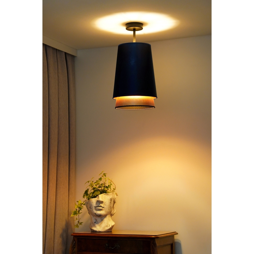 Duolla - Plafonski luster BELL SHINY 1xE27/15W/230V prečnik 25 cm plava/bakrena