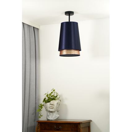 Duolla - Plafonski luster BELL SHINY 1xE27/15W/230V prečnik 25 cm plava/bakrena