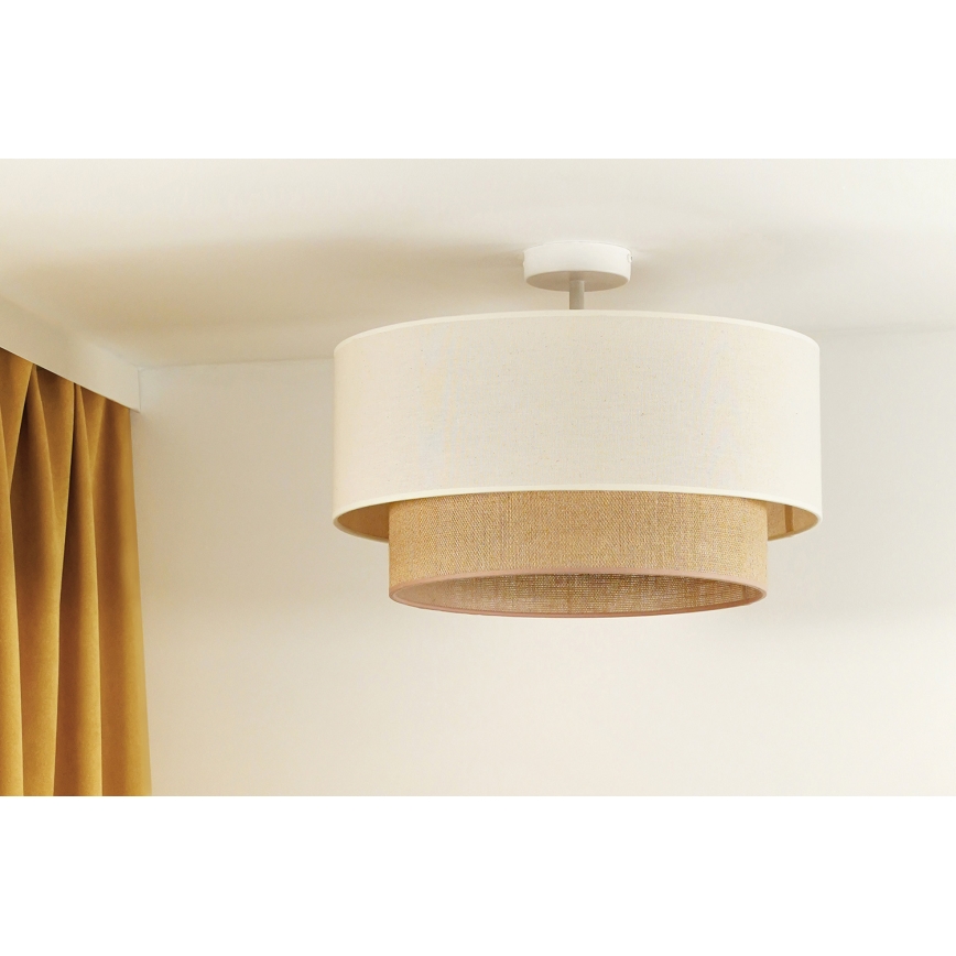 Duolla - Plafonski luster BOHO za površinsku montažu 1xE27/15W/230V prečnik 45 cm krem/braon